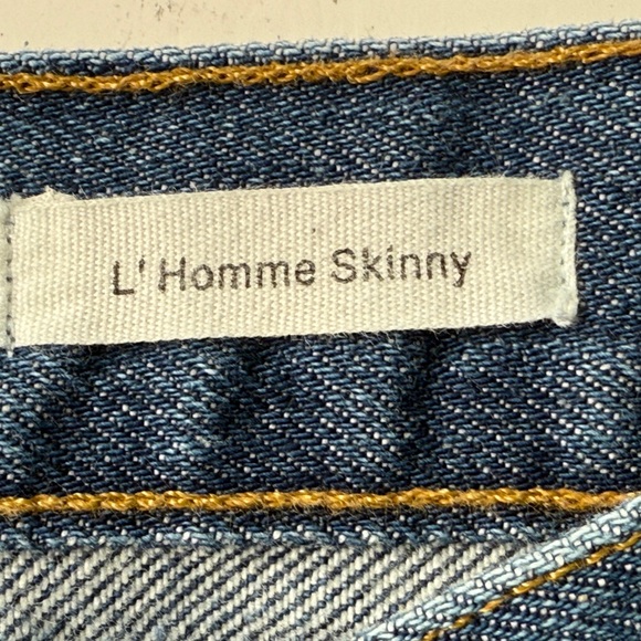 FRAME Men’s L'Homme Distressed Blue Jeans Raw Hem Size 30X30 Casual Retro Y2K - Picture 4 of 10